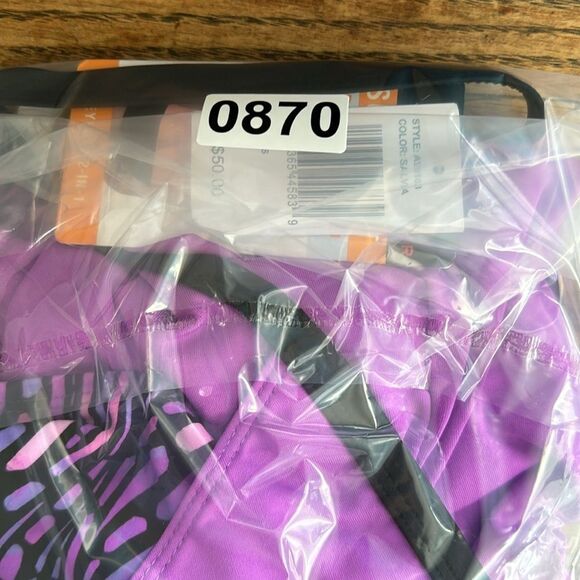 New Zero Xposur Keyhole 2-in-1 Tankini Swim Top‎ Purple UPF 30+ Sun Smart Size S - Picture 8 of 8